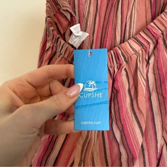 Cupshe | 100% Cotton Striped Strapless Open Back Jumpsuit - Picture 11 of 14